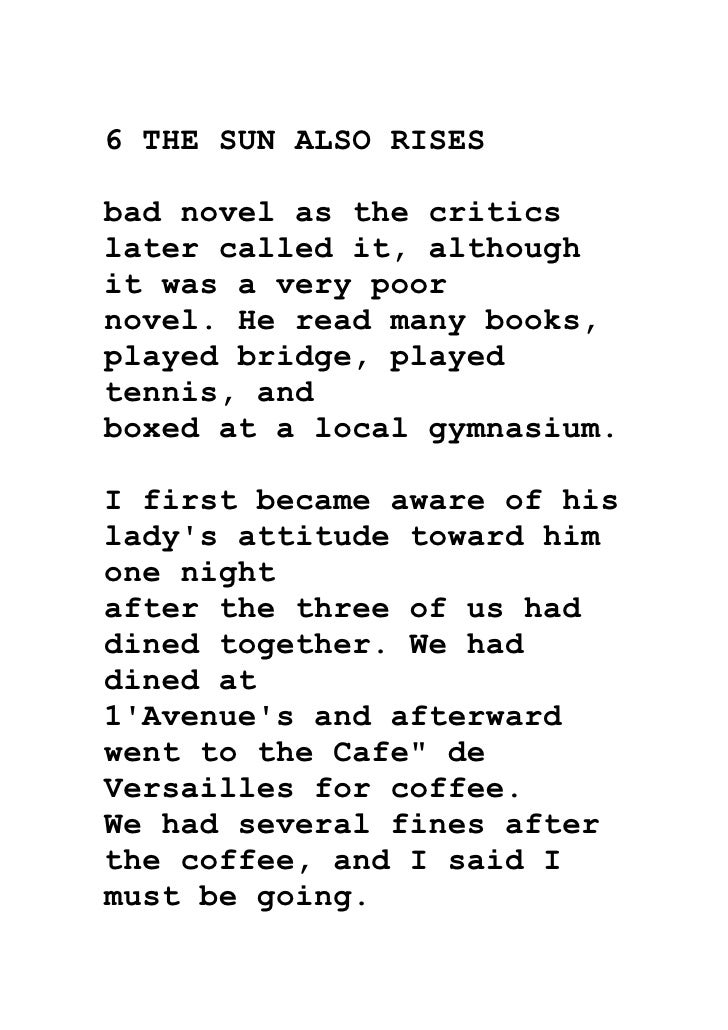 The Sun Also Rises Ernest Hemingway Pdf